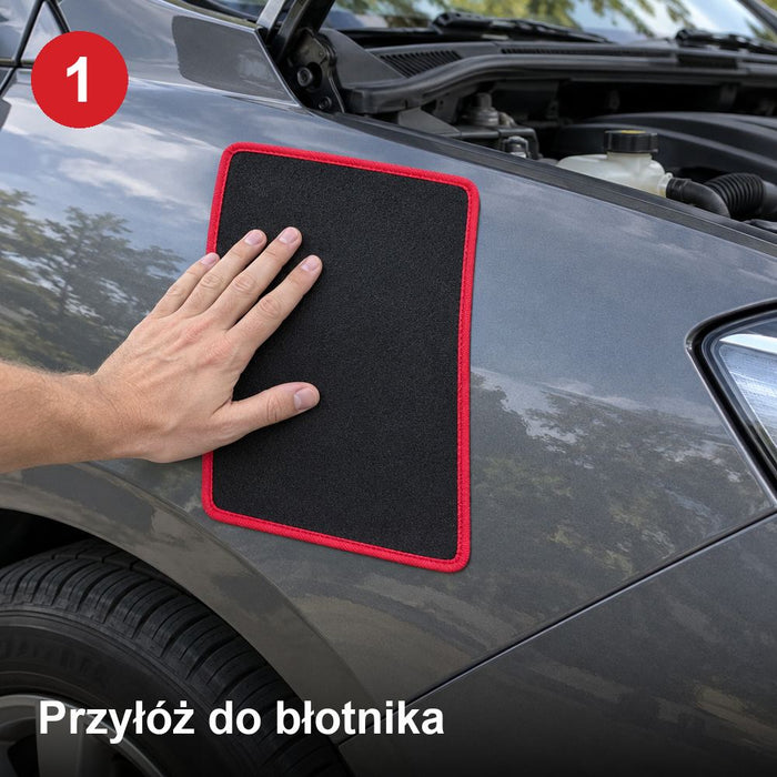Krok 1: przyłóż matę do błotnika